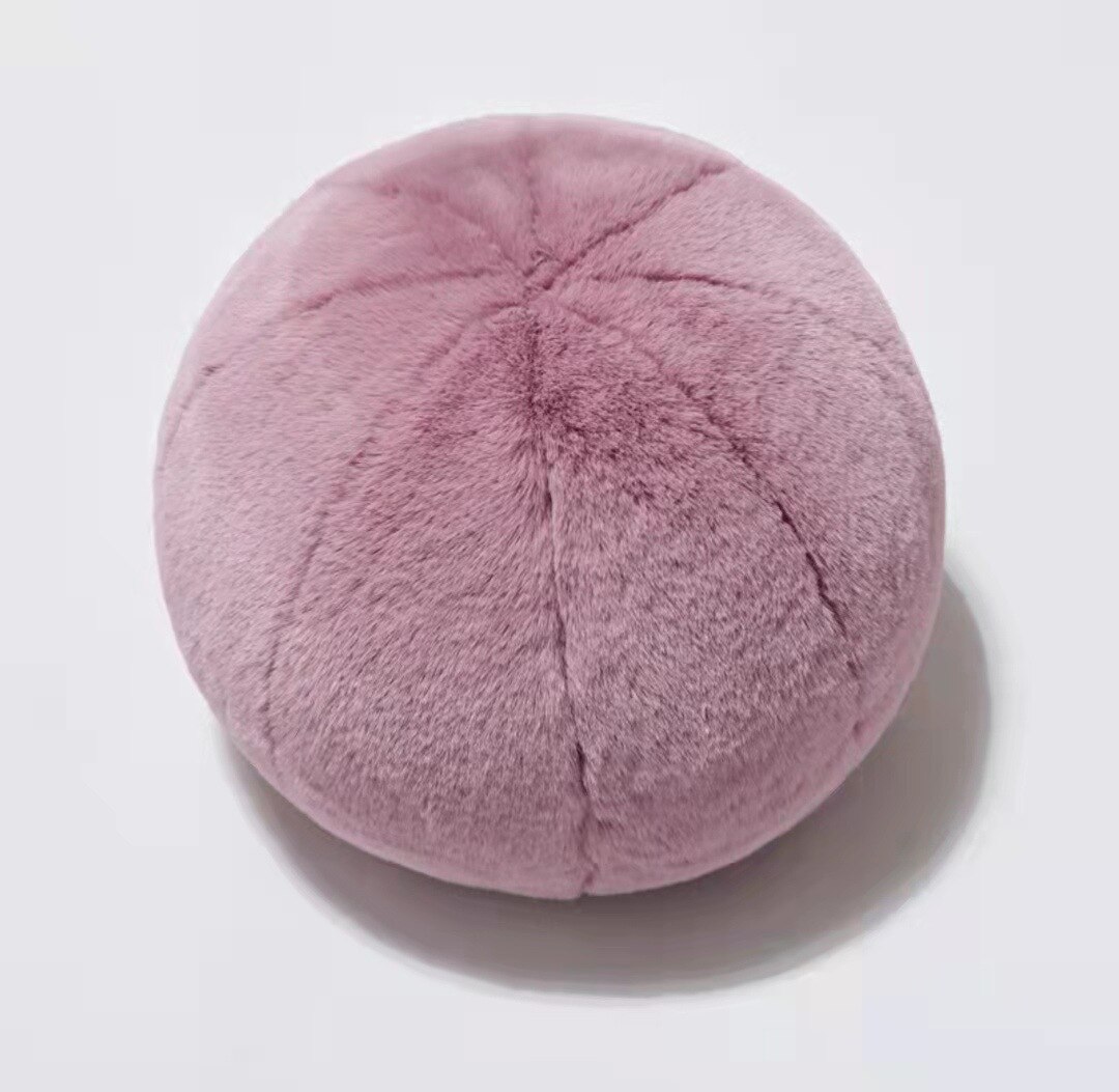 Pluszowy okrągły królik futrzana poduszka śliczny rzut poduszka aksamitna kulka poduszka nordycki Dom dekoracyjna kanapa krzesło biurowe poduszki wystrój domu: głęboki różowy
