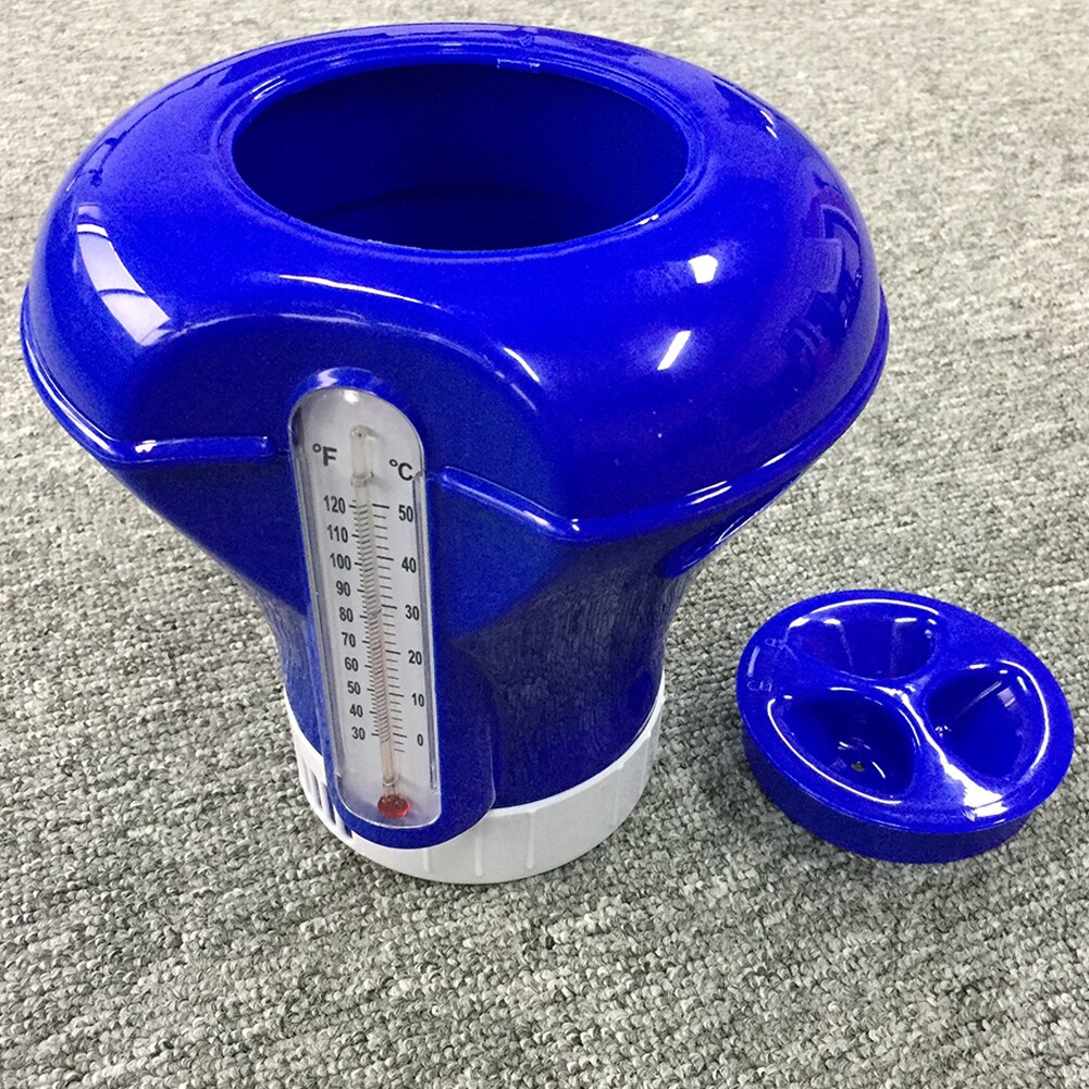 Swimming Pool Spring Floating Applicator with Thermometer 8 Inch Chemical Chlorine Dispenser Cleaner