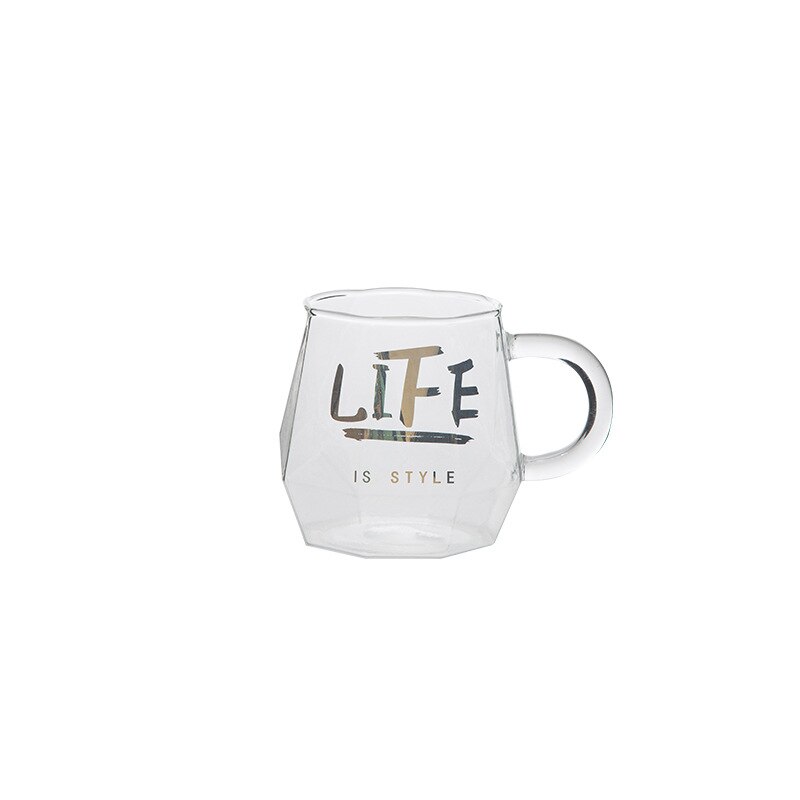 Copa de mampostería, taza de diamante, vaso de vidrio de Borón alto ins, taza de zumo de viento, tazas de cristal, taza de café, vaso de de Navidad