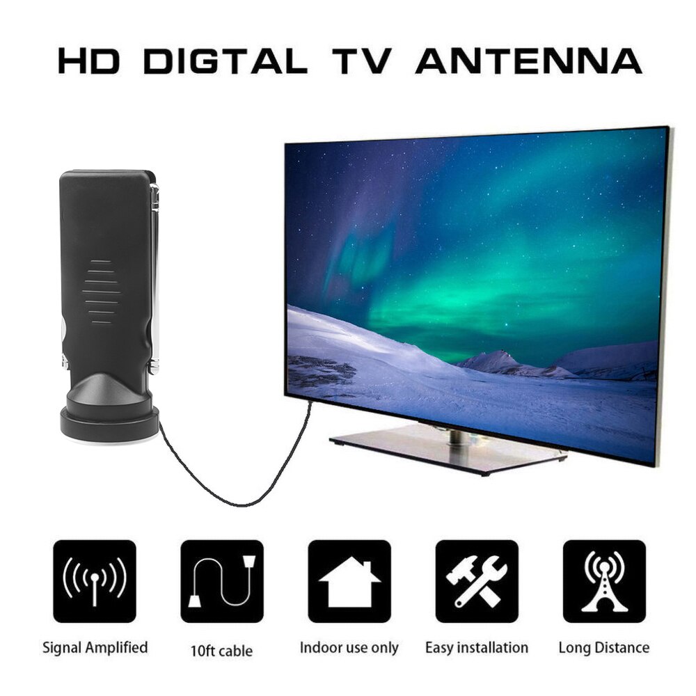 Indoor Digital TV HDTV Antenna Signal Receiver For TV Tuner / Digital Television / DAB Radio, With Dual Extendable Antenna Rods