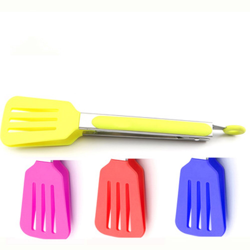 Silicone Voedsel Tong Rvs Keuken Tang Siliconen Antislip Koken Clip Clamp Bbq Salade Gereedschap Grill Keuken Accessoires