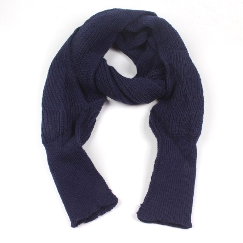 Herfst Sjaal Deken Vrouwen Effen Kleur Gebreide Trui Tops Sjaal Met Mouwen Wrap Winter Warme Sjaal Sjaals: navy blue