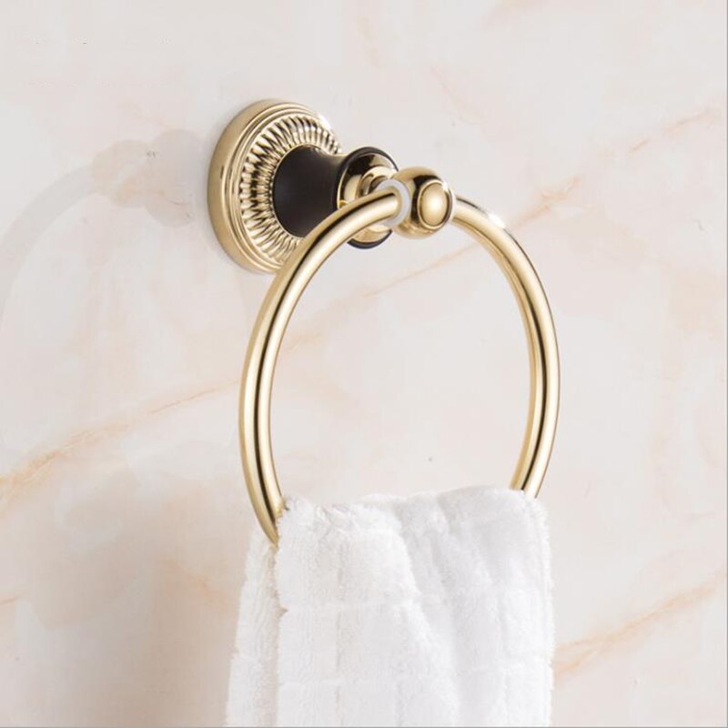 304 Stainless Steel Rose Gold/Gold Towel Ring Towel Hanging Ring Round Simple European Bathroom Accessories