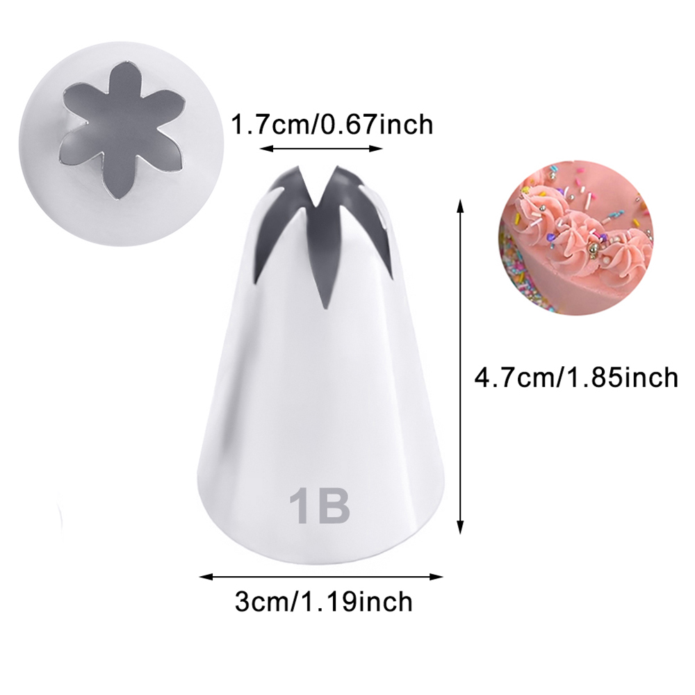 1/4pcs #1G#1E#1C#1B Stainless Steel Piping Nozzles Cream Nozzles Cupcake Pastry Confectionery Accessories Cake Decorating Tools: SKY BLUE