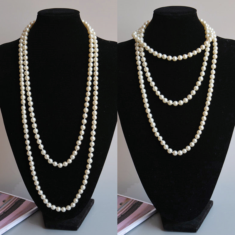 Freies Neue Frauen Schmuck, Perle Perle Halskette, lange zur Seite fahren Kette Halskette Für Frauen Kleid Zubehör JJ139