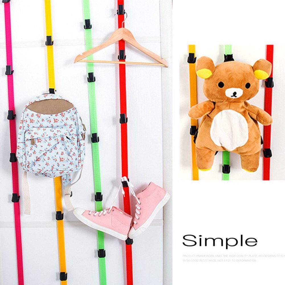 Adjustable Hook Rack with garment cap After door hang rope adjustable multi-purpose back door hook Hanger Hanging Coat