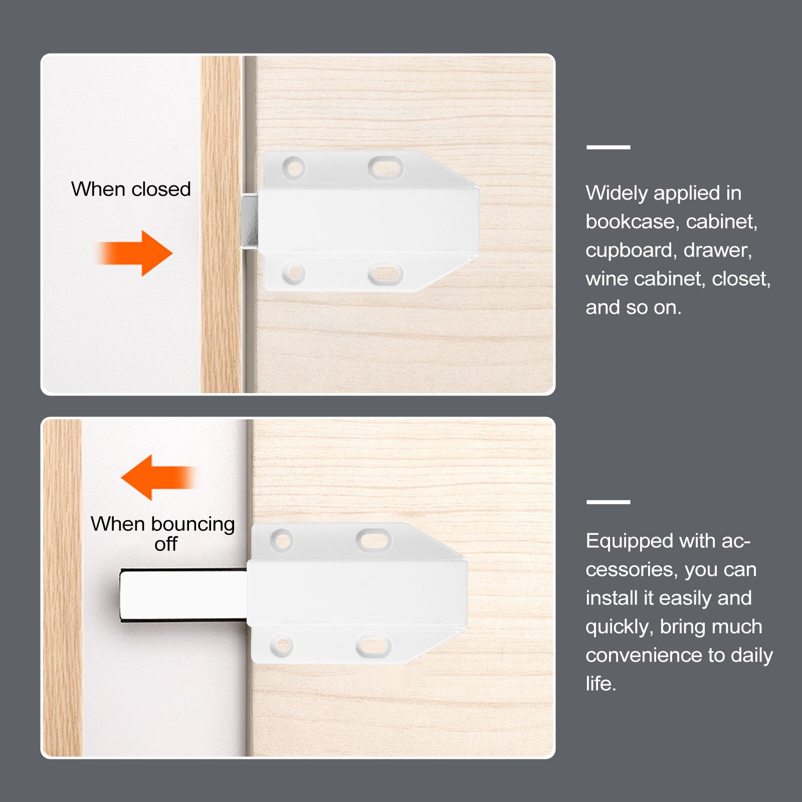 4pcs Magnetic Push Touch Open Magnet Cupboard Buffer with Parts