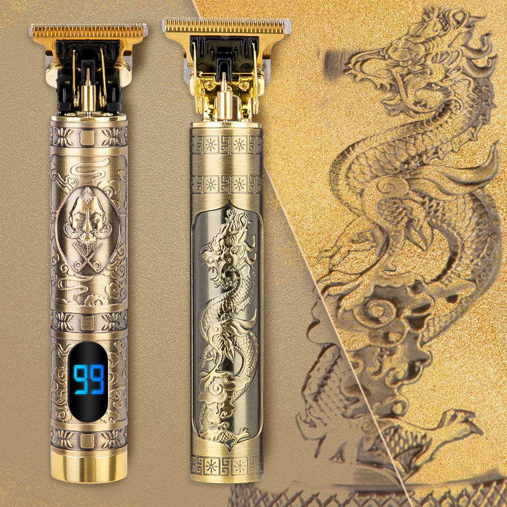 Haar Snijmachine Clipper Professionele Barbershop Oplaadbare Tondeuse Voor Mannen Elektrische Baard Scheerapparaat 0Mm Vintage T9