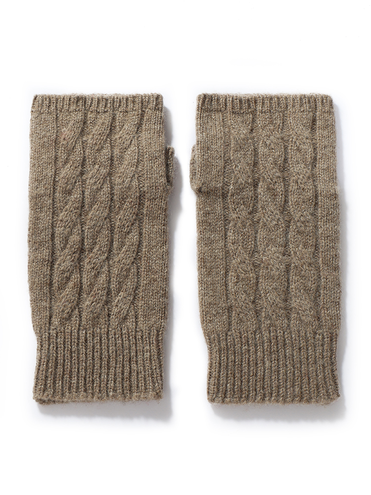 Strikkevotter i ren ull høst vinter fingerløse hansker flettede sømløse komfortable varme votter 100 ulltommelhull unisex