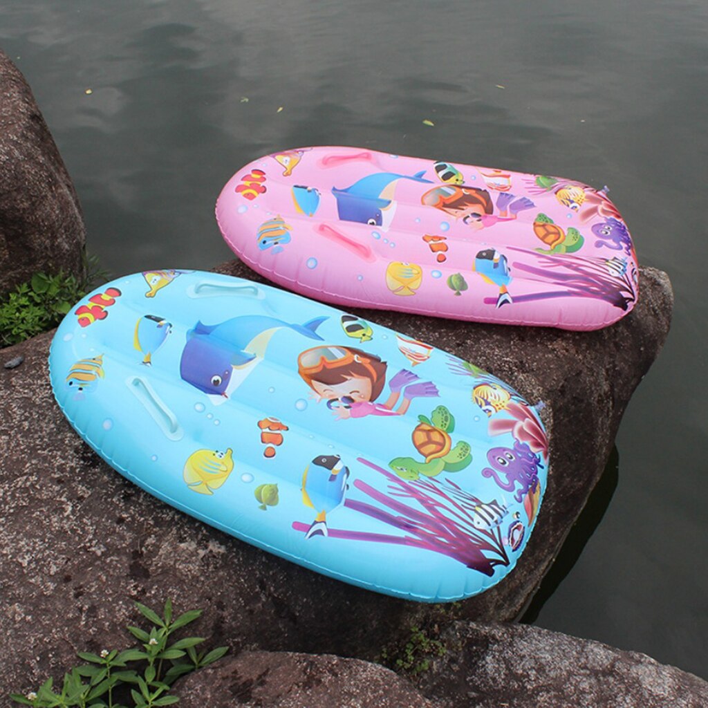 Barn uppblåsbara surfbräda kroppsbrädor surfpool flyta simma leksak kickboard snö släde bakgård sommarstrand