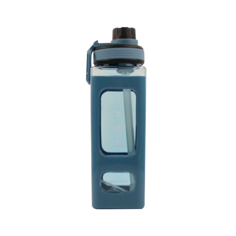 2L Wasser Flasche Stroh Tasse Große Kapazität Hohe Temperatur Kunststoff Wasser Tasse Zeit Skala matt draussen Sport Schüler Paar Tasse: 900ML C