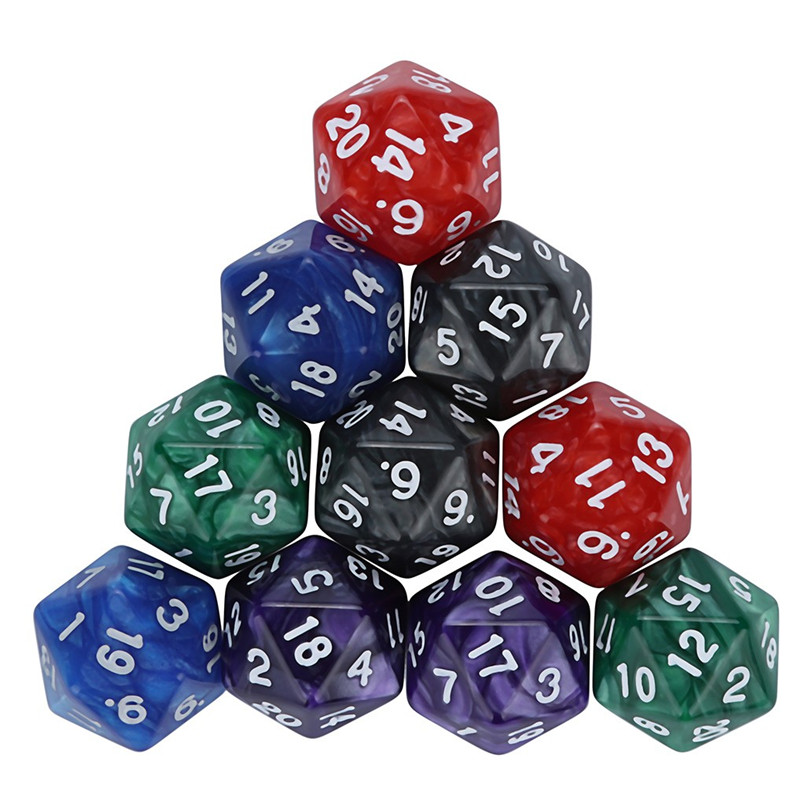 10Pcs 20 face scorpion pearl pattern happy game dice set dnd polyhedron poly dice D20 acrylic entertainment party dice d20 30A20