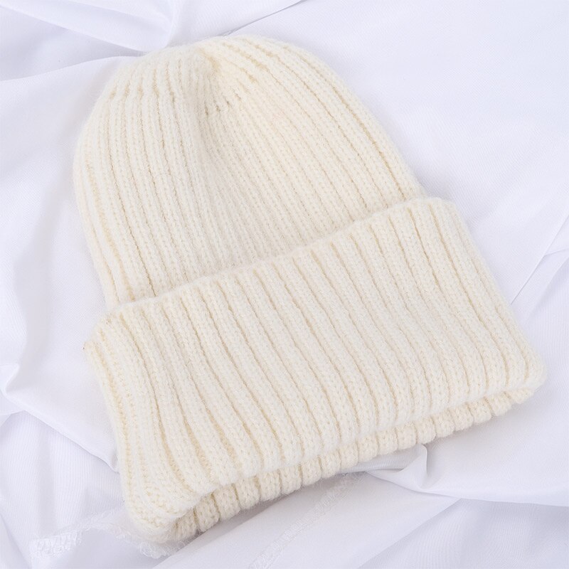 Vinter hue til kvinder trend dame uld strik hue uld hue dame hat afslappet vild dame hat: Beige