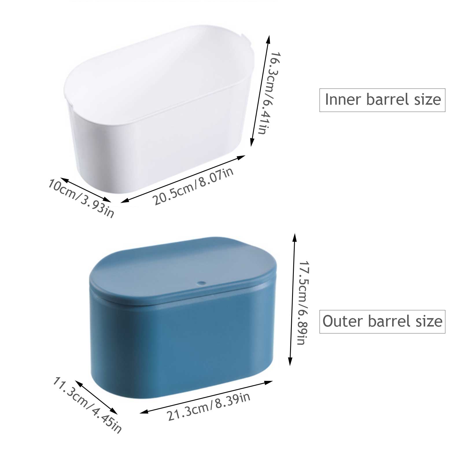 Mini Desktop Trash Can Durable Desktop Push Bucket Container Waste Bin Office Home Use