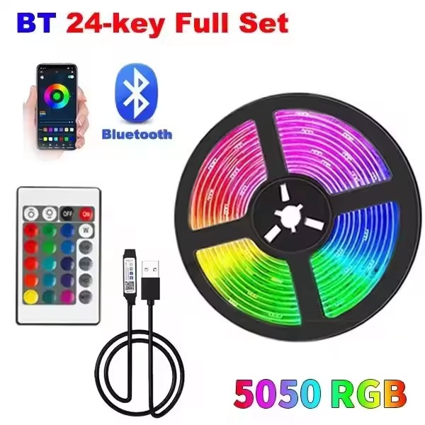 Luces Led Bluetooth para habitación dormitorio 5050 Rgb cinta de tira Led Usb 5V Gaming habitación de niños cadena Led Tv retroiluminación banda Led: 5 m