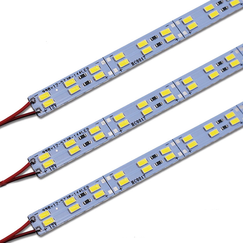 Tira dura LED regulable, barra LED de doble fila, 144 LED/M, armario, estante, escaparate, tira CCT 3000k 4000k 6000K, rojo, verde y azul