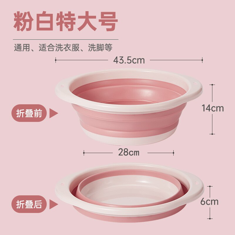 Silikon Klapp Waschbecken Rahmen kinder Waschbecken Cartoon Einziehbare Zu Hause Student Schlafsaal Baby Wasser Becken Waschbecken: pink extra large