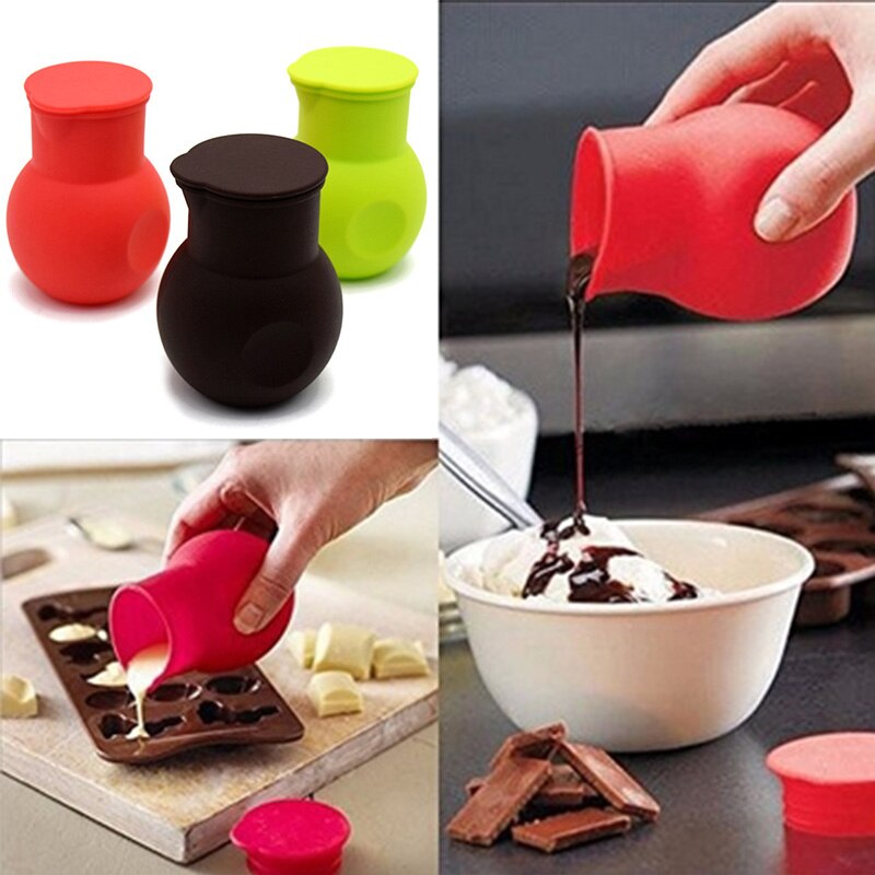 3 Kleuren Silicone Gesmolten Chocolade Cup Bakken Chocolade Pot Bakken Tools Bakken Accessoires Schoon Chocolade Melting Pot