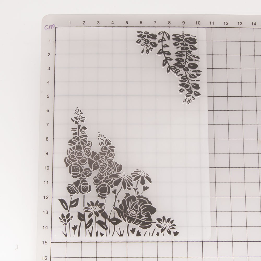 Mønster blomster bakgrunn bord preget plast designmappe til utklippsbok diy fotoalbum kort preging mappe: misligholde tittel