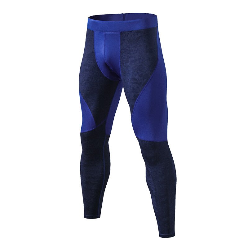 Nuovo Mens di Sport Leggings Autunno Inverno PRO Compressione Stretto Pantaloni Per Il Fitness All&#39;aperto Palestra di Alta Elastico Pantaloni Mimetici Formato di UE: Navy / XL