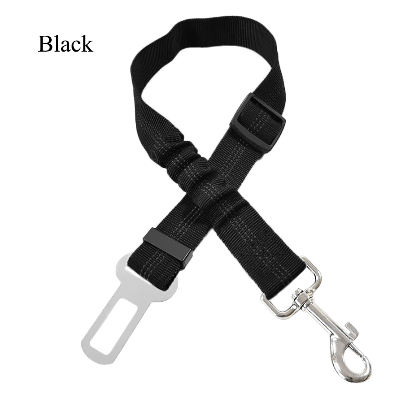 1Pcs Upgraded Adjustable Dogs Seat Belt Dog Car Seatbelt Harness Leads Elastic Reflective Safety Rope Pet Cat Supplies D0011A: D0010A-04-Black
