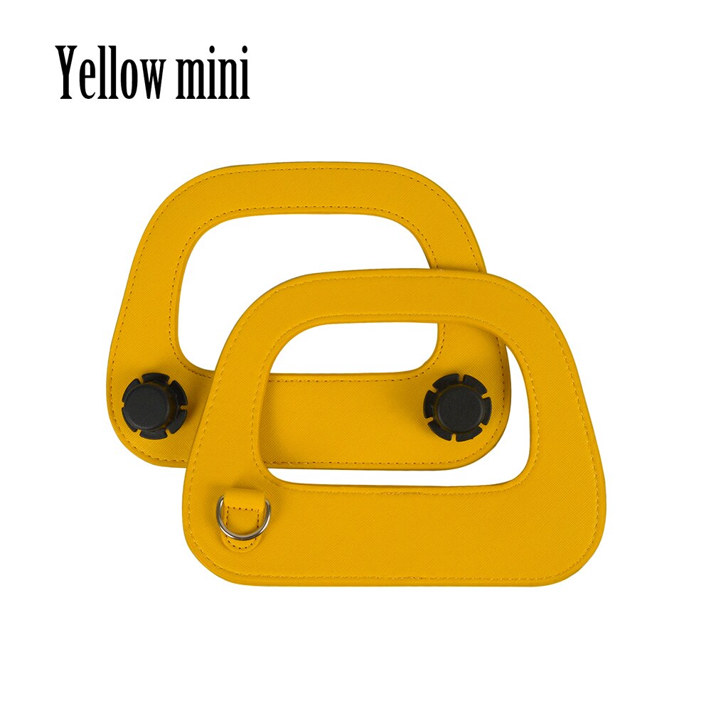 Novo obag oblongo falso couro lidar com prata metal d fivela soberba borda processo de pintura para o saco mini e o chique: yellow mini