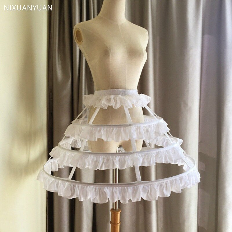 Crinoline courte, cercle complet en acier désossé, cage à oiseaux, jupon, doux 3 cerceaux, jupe pour mariage