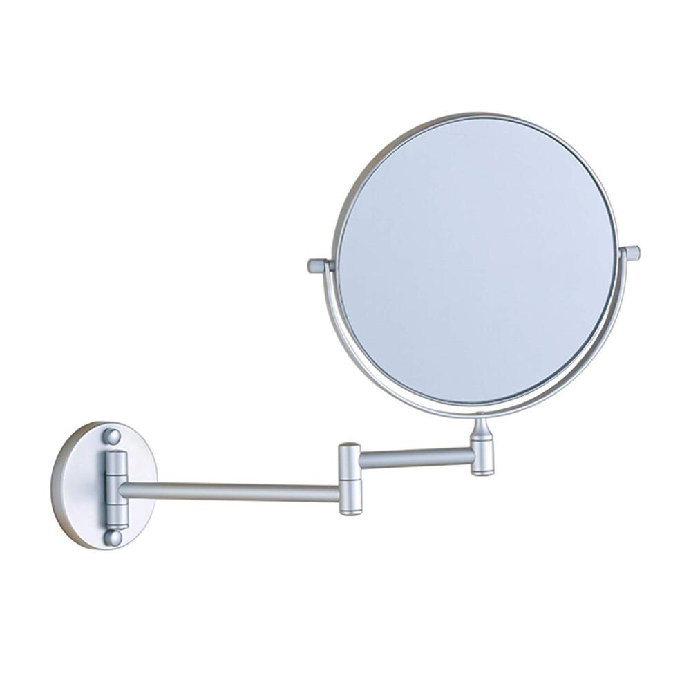8 inch Wall-Mounted Bathroom Folding Mirror Space Aluminum Telescopic Double-Sided Mirror 3X Magnifying Glass Makeup Mirror