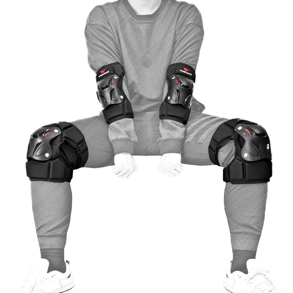 WOSAWE Adult Full Body Protection Sports Back Support Snowboard Ski Cycling Motocross Vest Jacket Elbow Knee Pads MTB Suit: L / MO352 KneeElbow 4pcs