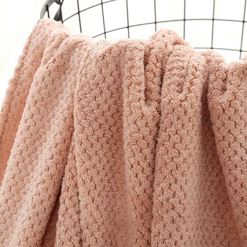 Giantex 90 x 180 full kropp badehåndkle mikrofiber voksen Strand badehåndkle rutete jacquard korall fleece absorberende badehåndkle