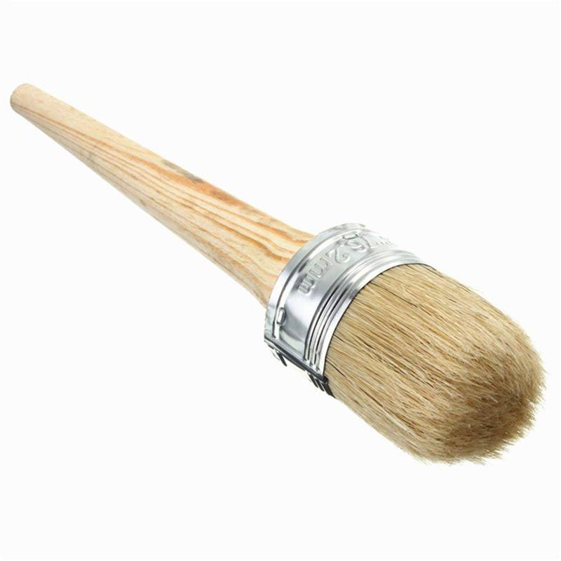 Cepillo de cera para pintura, para pintar o encerar muebles, plantillas Folkart, decoración del hogar, pinceles grandes de madera con cerdas naturales