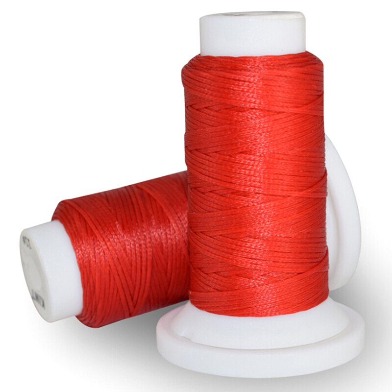 1PC 50Meters DIY Handicraft Tool Hand Waxed Thread 0.8mm 50m Polyester Cord Sewing Machine Stitching For Leather Craft: red