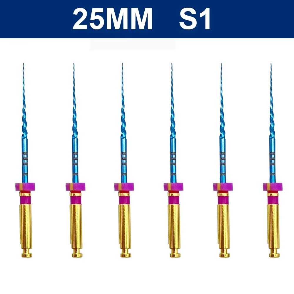 Dental Gold Flexible Files Endo Rotary Files Golden Endodontic Files 19/21/25mm Nickel Titainium Dentistry Root Canal Material: Beige
