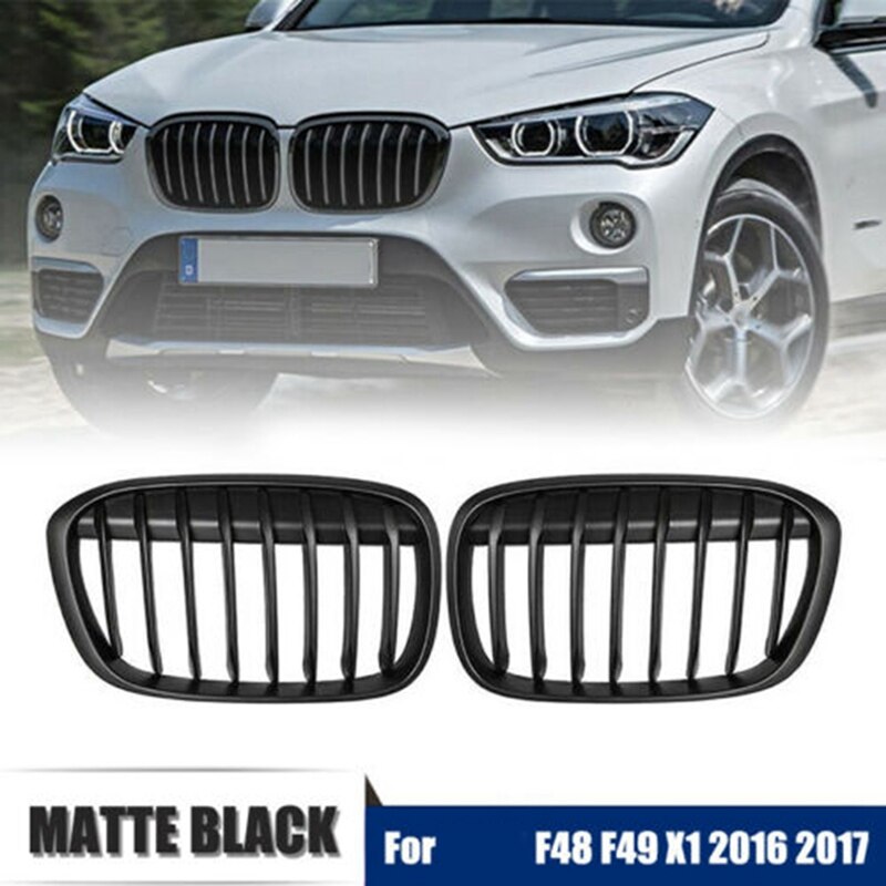 Matt svart frontstøtfanger nyregrill for-bmw  x1 f48 f49