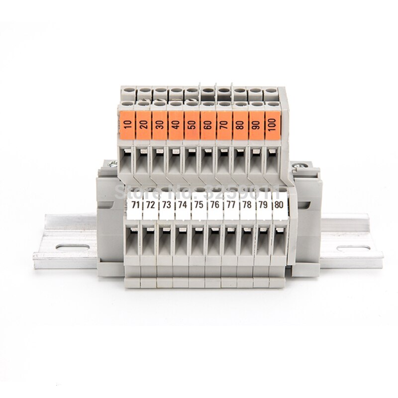 1PCS E-UK 35mm DIN Rail End Screw Clamp Terminal Fixed Block Gray Feed-Through Terminal Block Combined Type