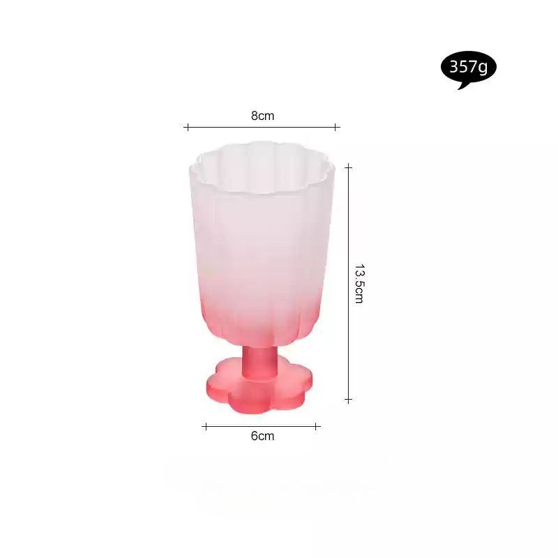 220ml Glass Colorful Flower Shaped Vase Plant Flower Arrangement Ornament Wine Glass Tea Drinking Glass Bar Drinkware Glass Cup: green