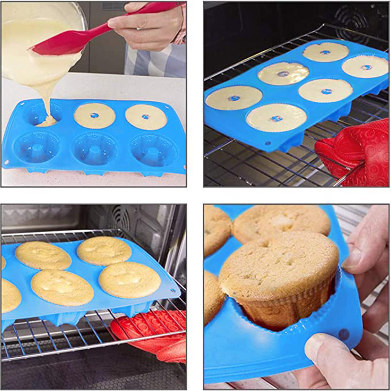 Stampo in silicone per ciambelle fantasia con ciambelle a tubo scanalato per cuocere le ciambelle, cupcake, sapone, strumento per creare stampi in silicone, accessorio da cucina