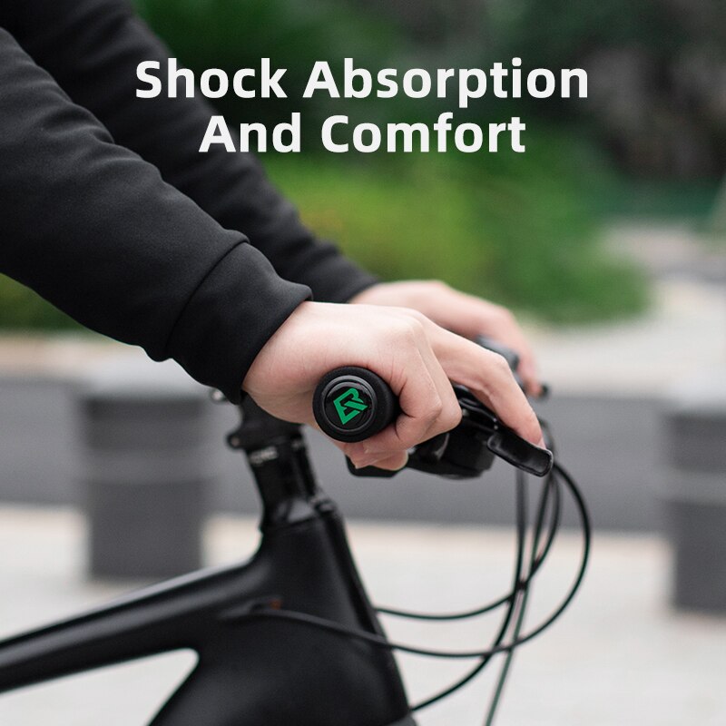 ROCKBROS-empuñaduras de silicona para manillar de bicicleta, empuñaduras suaves antideslizantes y absorbentes de golpes, ultraligeras