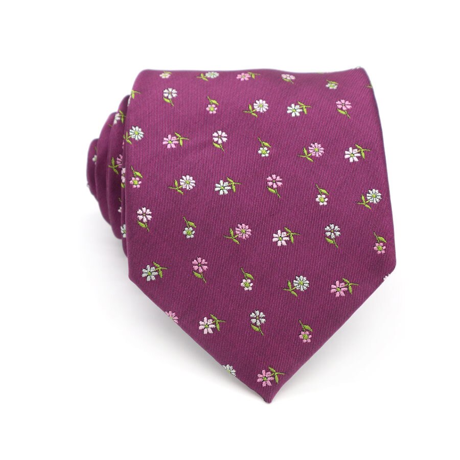 Cravate à motif Floral pour hommes | En soie, 8cm, costume de cérémonie, à la , motif de fleurs, pour le mariage: KT107