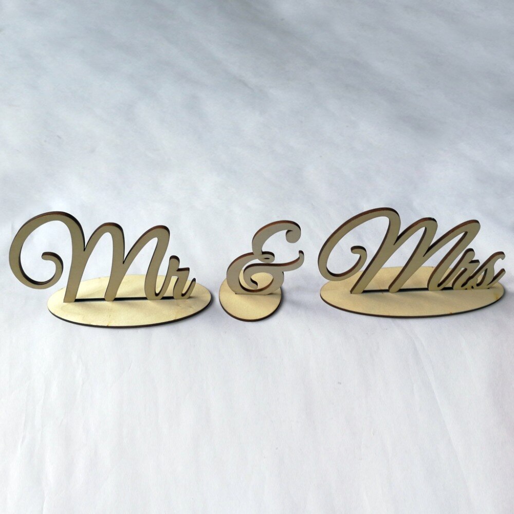 Wedding Signs Wood Mr &amp; Mrs Wedding Table Sign for Bride and Groom Table Decoration