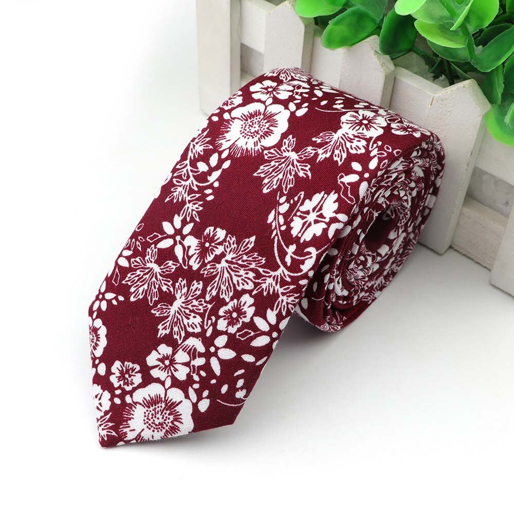 Katoen Bloemen Tie Mens 6 Cm Smalle Stropdas Paisley Plaid Bloem Voor Wedding Party Casual Accessoires: 9