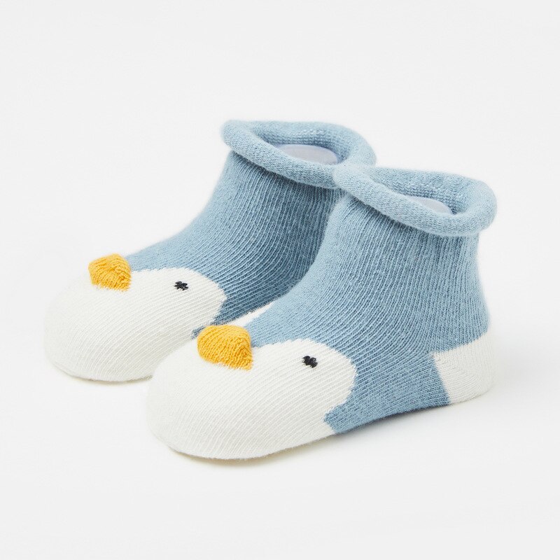 Anti Slip Baby Socks Kids Cute Stereo Animal Cartoon Loose Toddle Boys Girls Socks Children Clothing Accessories: Penguin / S(0-1Y)