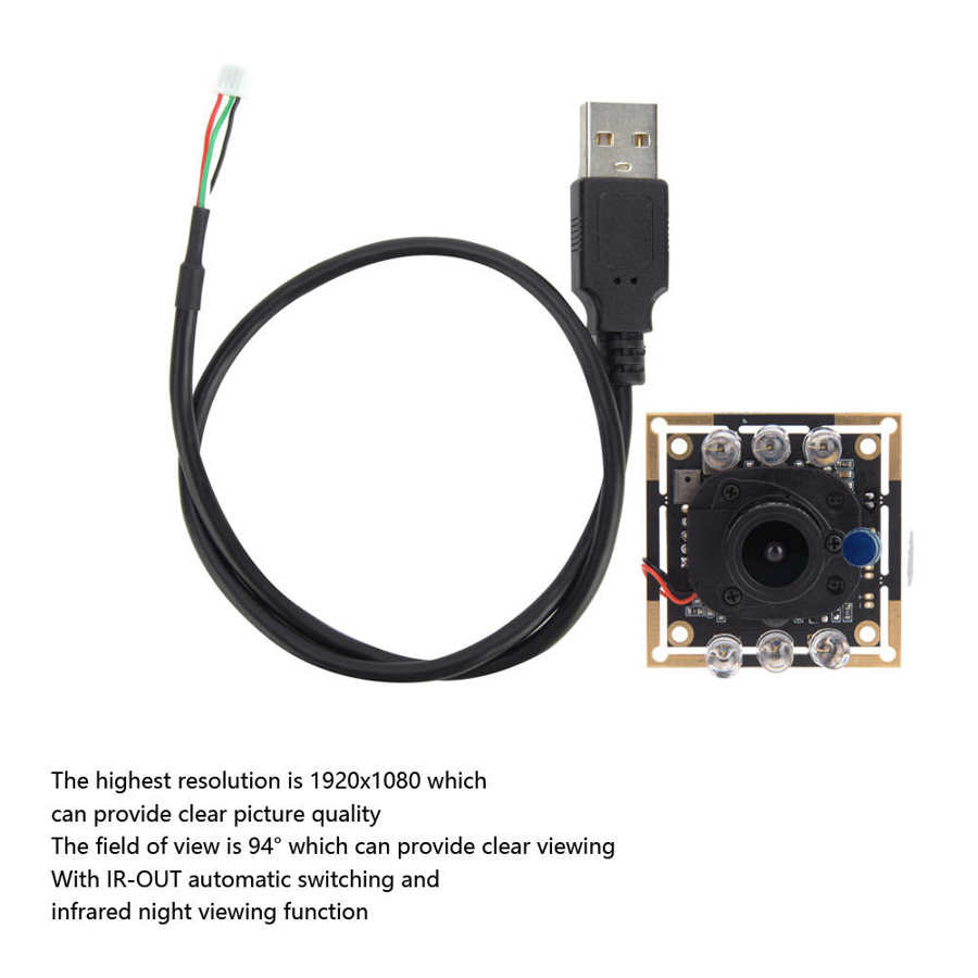 Usb Camera Module OV2710 Chip IR-CUT Automatische Switching 1920X1080 30fps 94 Graden