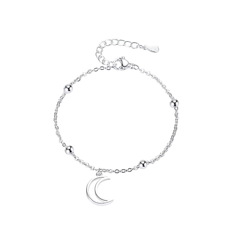 2022 nova lua representada coração pulseira feminina mão corrente personalidade moda jóias s925 prata acessórios