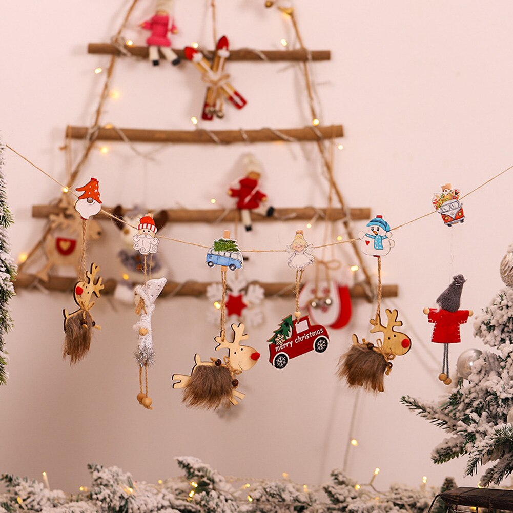 Fotohouder, schattige kerstfotolijst, mini-wasknijpers voor huisdecoratie