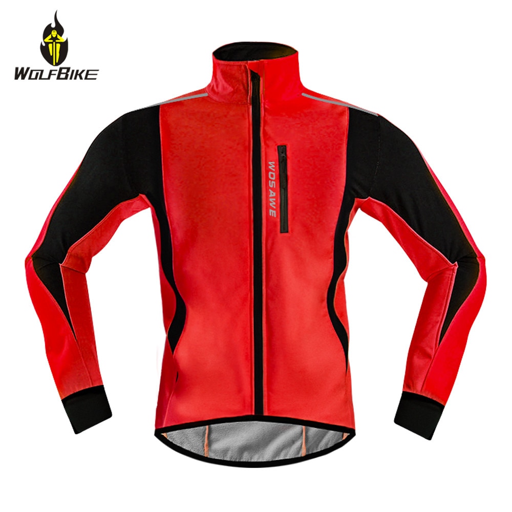 Wolfbike warming-up winter fietsjack heren dames slim fit winddicht waterdicht reflecterend mtb fietsjas fietssportjacks