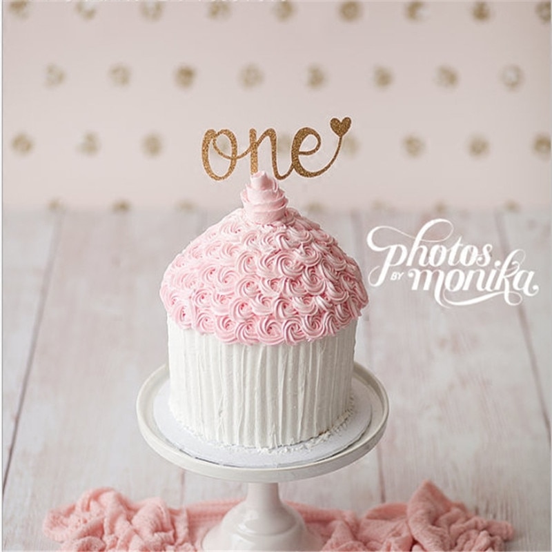 Cakelove 1pcs Glitter Cake Topper One Year 1st First Happy Birthday Party Kids Girls Boys Baby Shower Anniversary Decoration Supplies