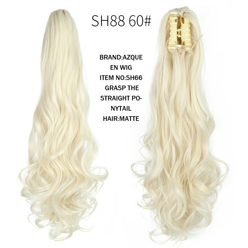 Azqueen Synthetische 22 "Lange Rechte Haar Klauw Paardenstaart False Haar Op Klauw Clip Staart Huis Paardenstaart Staart Haar: SH88 60