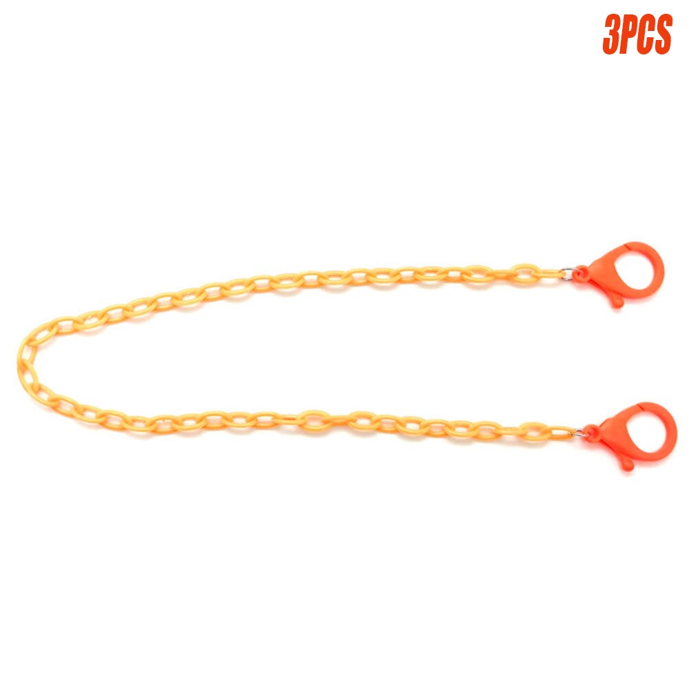 5/3 stuks acryl maskerkoord, maskeropslag, artefact, draagbare maskerbrillenopslagketting, studentkettingen, maskers opbergen, maskers bewaren: 3 stuks - oranje