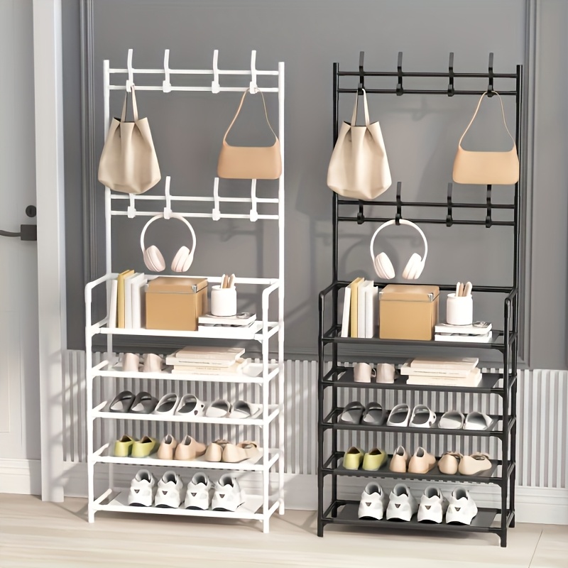 Zapatero de varios niveles, organizador de suelo, gabinete de almacenamiento para zapatillas, sombreros, abrigos, dormitorio, hogar, multifuncional, ahorro de espacio